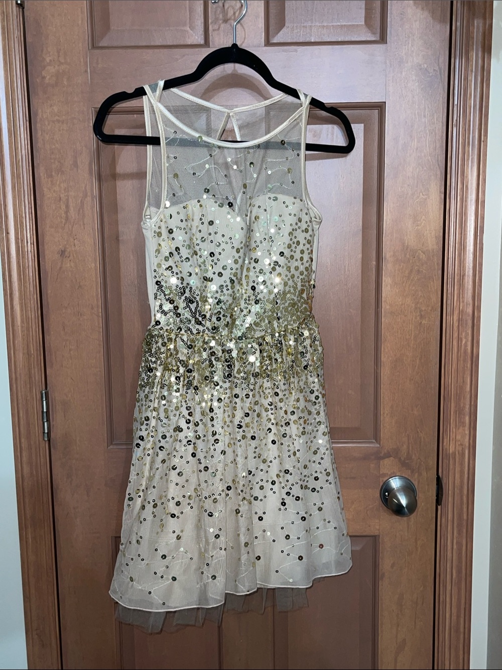 dELiA*s Gold Sequin Mesh Party Dress